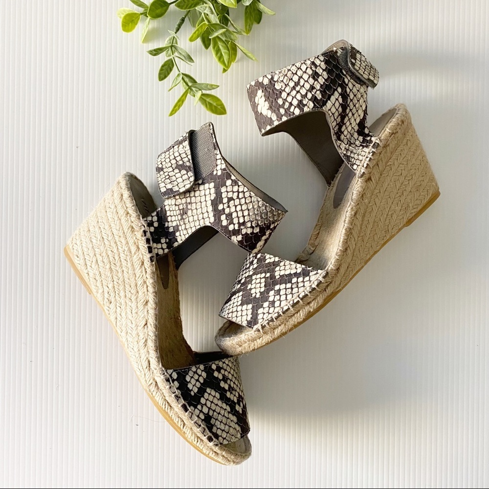 Vince-Sophie Python-Print Leather Espadrille Wedge - image 2